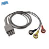 3-lead ECG Leadwire Set with Snap end AHA for M&B Monitors Reusable, Limb Lead, Shielded 4 EL TMB3 90S A