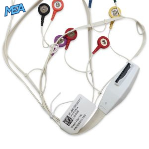 10-lead ECG Leadwire Set with Snap end AHA for Mortara 9293-017-50 Reusable, Limb + Chest Lead, Shielded