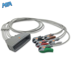 5-lead ECG Leadwire Set with Grabber/Pinch end AHA for Philips 989803171831 Reusable, Limb + Chest Lead, Lead Type: Philips MX40, Shielded