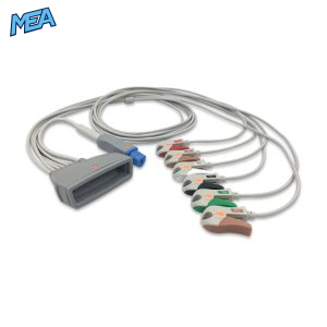 6-lead ECG Leadwire Set with Grabber/Pinch end AHA for Philips 989803171871 Reusable, Limb + Chest Lead, Lead Type: Philips MX40, Philips Fast SpO2
