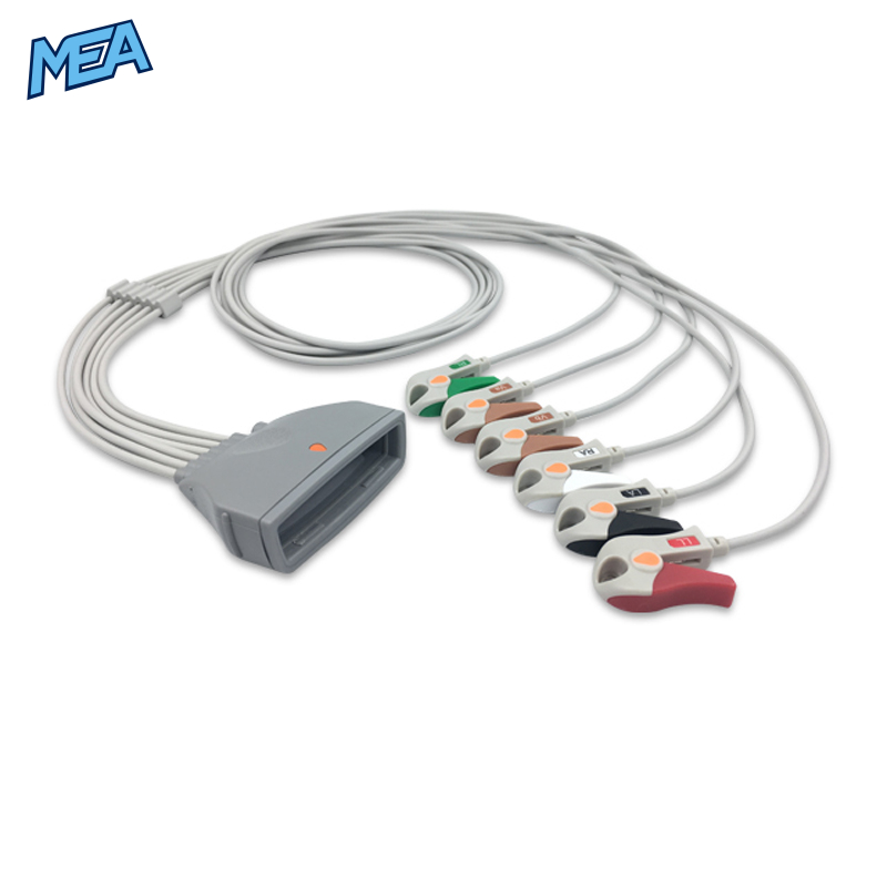 6-lead ECG Leadwire Set with Grabber/Pinch end AHA for Philips 989803171861 Reusable, Limb + Chest Lead, Lead Type: Philips MX40, Shielded 1 6-lead ECG Leadwire Set with Grabber/Pinch end AHA for Philips 989803171861 Reusable, Limb + Chest Lead, Lead Type: Philips MX40, Shielded