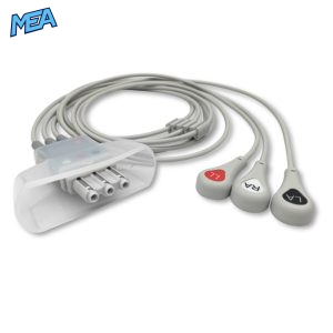 3-lead ECG Leadwire Set with Snap end AHA for Philips 989803151991 Reusable, Limb Lead, Lead Type: Tele IntelliVue, Shielded