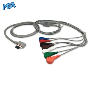 7-lead ECG Leadwire Set with Snap end AHA for GE Healthcare 2008594-002 Reusable, Limb + Chest Lead, Shielded