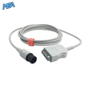 5-lead ECG Trunk Cable AHA for Invivo 9240B Reusable, Limb + Chest Lead, 3.0m, used with Safety Din Leadwire