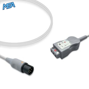 3-lead ECG Trunk Cable AHA for Draeger 2606492 Reusable, 2.5m, used with Safety Din Leadwire