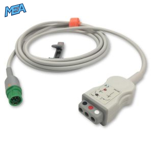 3-lead ECG Trunk Cable AHA for Siemens 5592162 Reusable, 2.5m, used with Safety Din Leadwire