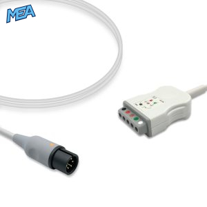 5-lead ECG Trunk Cable AHA for Criticare Monitors Reusable, Limb + Chest Lead, 2.5m, used with Safety Din Leadwire