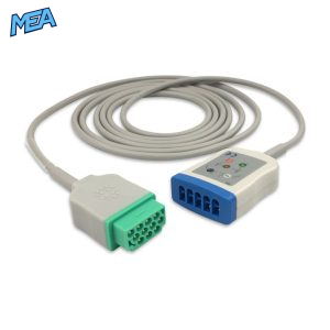 3/5-lead ECG Trunk Cable AHA for GE Healthcare 2022948-001 Reusable, Limb + Chest Lead, 3.6m, used with GE Multi-Link Leadwire