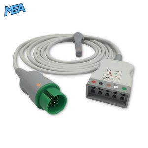 5-lead ECG Trunk Cable AHA for Spacelabs 700-0008-06 Reusable, Limb + Chest Lead, 2.5m, used with Spacelabs TruLink Leadwire