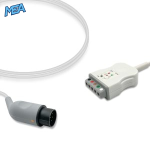 5-lead ECG Trunk Cable AHA for Nihon Kohden Monitors Reusable, Limb + Chest Lead, 2.5m, used with Safety Din Leadwire