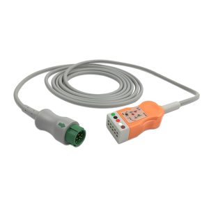 3/5-lead ECG Trunk Cable AHA for Mindray 009-003652-00 Reusable, Limb + Chest Lead, 2.5m, used with Mindray Mobility Leadwire