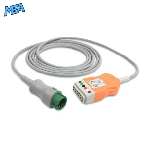 3/5-lead ECG Trunk Cable AHA for Mindray 009-005268-00 Reusable, Limb + Chest Lead, 2.5m, used with Mindray Leadwire