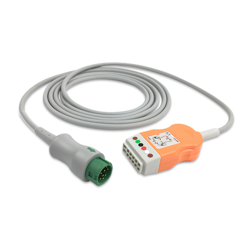 3/5-lead ECG Trunk Cable AHA for Mindray 009-005268-00 Reusable, Limb + Chest Lead, 2.5m, used with Mindray Leadwire 1 3/5-lead ECG Trunk Cable AHA for Mindray 009-005268-00 Reusable, Limb + Chest Lead, 2.5m, used with Mindray Leadwire