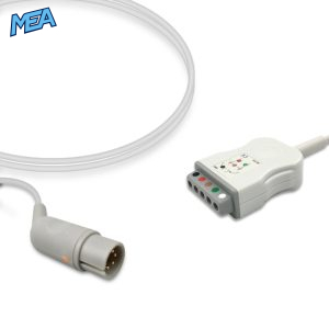 5-lead ECG Trunk Cable AHA for M&B Monitors Reusable, Limb + Chest Lead, 2.5m, used with Safety Din Leadwire