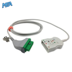 5-lead ECG Trunk Cable AHA for Fukuda Denshi CIO-07CTP-5NA Reusable, Limb + Chest Lead, 2.5m, used with AA Twin-Pin Leadwire