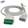 3/6-lead ECG Trunk Cable AHA for Nihon Kohden JC-906PA Reusable, Limb + Chest Lead, 2.5m, used with Nihon Kohden(BR-9XXP) Leadwire 14 ET 6013 NKB A