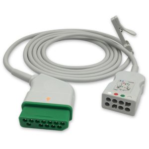 3/6-lead ECG Trunk Cable AHA for Nihon Kohden JC-906PA Reusable, Limb + Chest Lead, 2.5m, used with Nihon Kohden(BR-9XXP) Leadwire