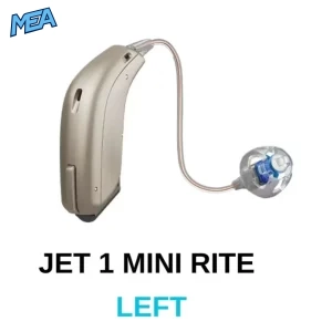 Oticon Jet 1 MiniRITE hearing aid, left ear, with 312 battery and Bluetooth streaming