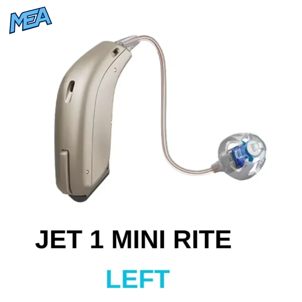 Oticon Jet 1 & Jet 2 MiniRITE Hearing Aids – 312 Battery 2 Oticon Jet 1 MiniRITE hearing aid, left ear, with 312 battery and Bluetooth streaming