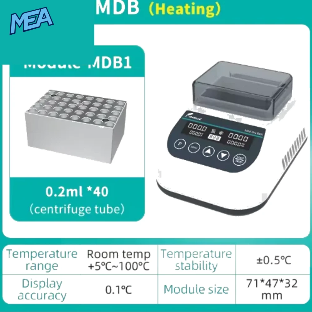 Portable Mini Thermostatic Dry Bath Incubator Lab Heater With Heating Block For 0.2/0.5/1.5/2ml Centrifuge Tube 6 Portable Mini Thermostatic Dry Bath Incubator Lab Heater With Heating Block For 0.2/0.5/1.5/2ml Centrifuge Tube - view 4