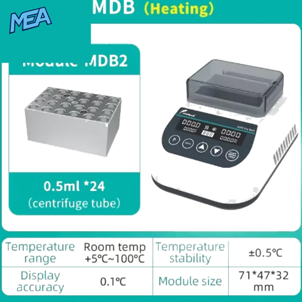 Portable Mini Thermostatic Dry Bath Incubator Lab Heater With Heating Block For 0.2/0.5/1.5/2ml Centrifuge Tube 8 Portable Mini Thermostatic Dry Bath Incubator Lab Heater With Heating Block For 0.2/0.5/1.5/2ml Centrifuge Tube - view 5