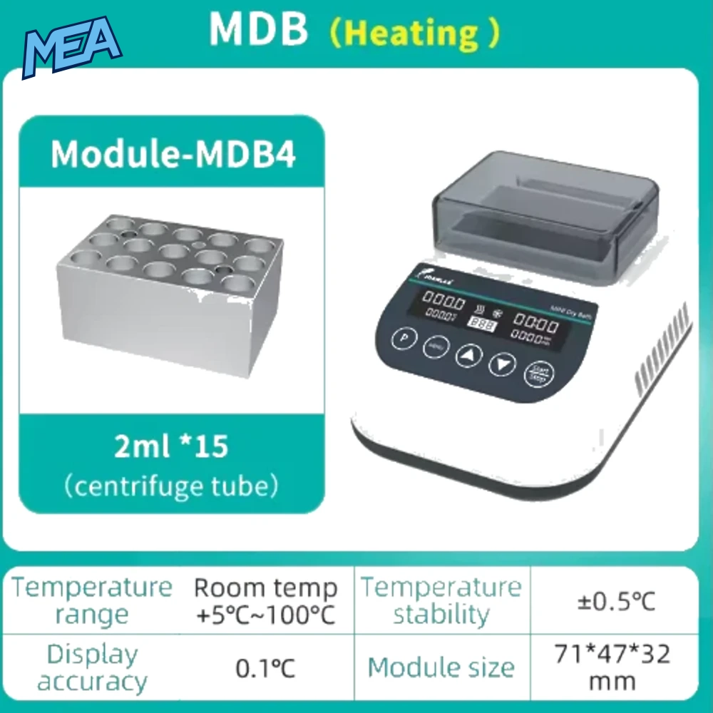 Portable Mini Thermostatic Dry Bath Incubator Lab Heater With Heating Block For 0.2/0.5/1.5/2ml Centrifuge Tube 10 Portable Mini Thermostatic Dry Bath Incubator Lab Heater With Heating Block For 0.2/0.5/1.5/2ml Centrifuge Tube - view 6