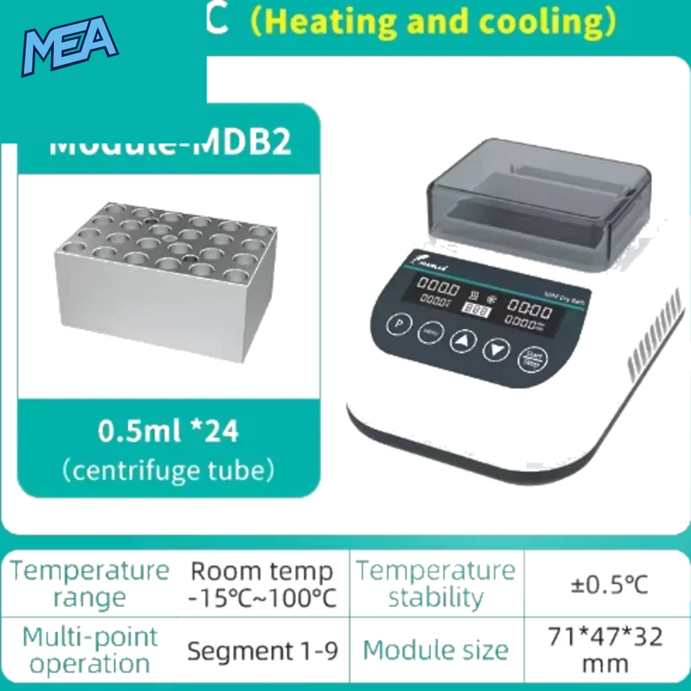 Portable Mini Thermostatic Dry Bath Incubator Lab Heater With Heating Block For 0.2/0.5/1.5/2ml Centrifuge Tube 14 Portable Mini Thermostatic Dry Bath Incubator Lab Heater With Heating Block For 0.2/0.5/1.5/2ml Centrifuge Tube - view 8
