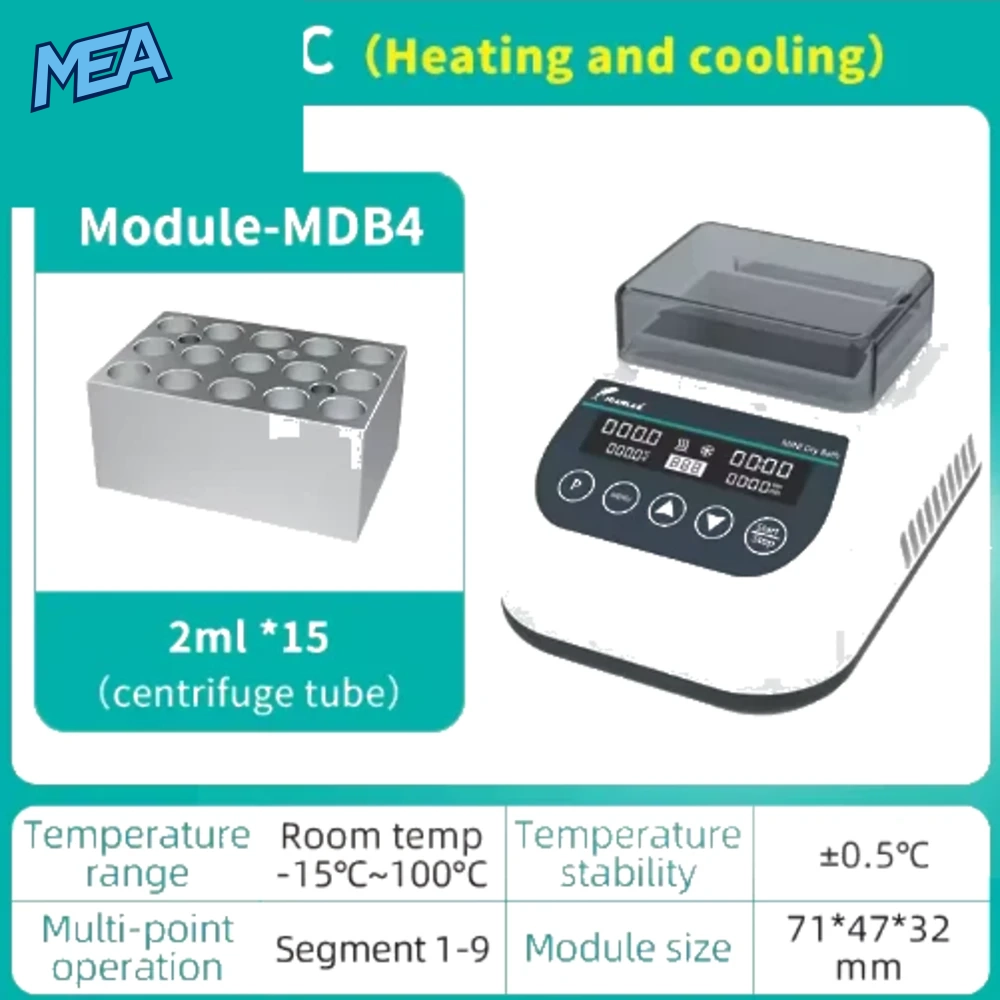 Portable Mini Thermostatic Dry Bath Incubator Lab Heater With Heating Block For 0.2/0.5/1.5/2ml Centrifuge Tube 18 Portable Mini Thermostatic Dry Bath Incubator Lab Heater With Heating Block For 0.2/0.5/1.5/2ml Centrifuge Tube - view 10