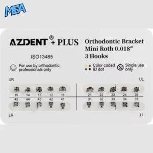 50 Packs Azdent PLUS Dental Orthodontics Metal Brackets Braces Standard Mini Roth/MBT 022/018 Hooks 3/345 Ortho Tools De - view 2