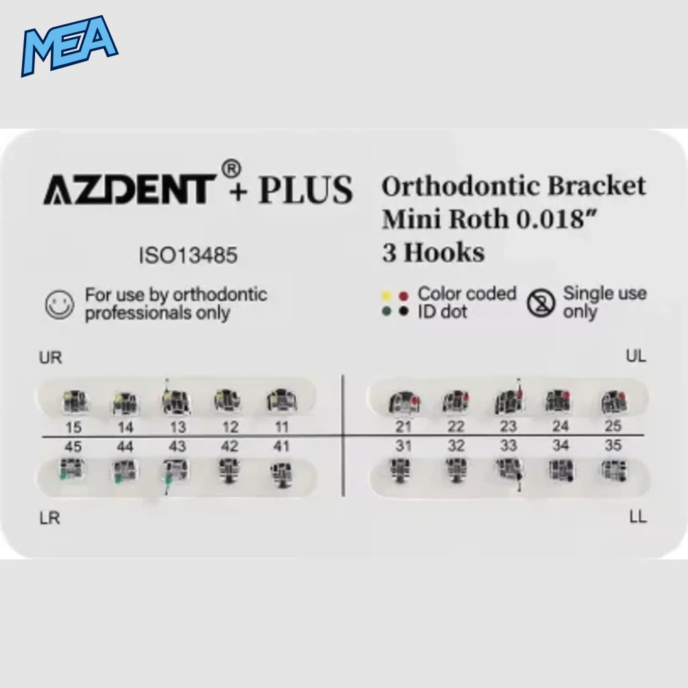 50 Packs Azdent PLUS Dental Orthodontics Metal Brackets Braces Standard Mini Roth/MBT 022/018 Hooks 3/345 Ortho Tools Dentistry 2 50 Packs Azdent PLUS Dental Orthodontics Metal Brackets Braces Standard Mini Roth/MBT 022/018 Hooks 3/345 Ortho Tools De - view 2