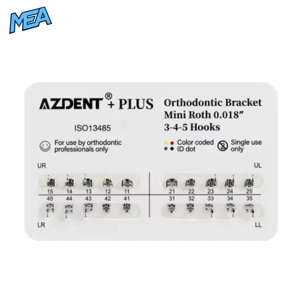 50 Packs Azdent PLUS Dental Orthodontics Metal Brackets Braces Standard Mini Roth/MBT 022/018 Hooks 3/345 Ortho Tools Dentistry 4 50 Packs Azdent PLUS Dental Orthodontics Metal Brackets Braces Standard Mini Roth/MBT 022/018 Hooks 3/345 Ortho Tools De - view 3