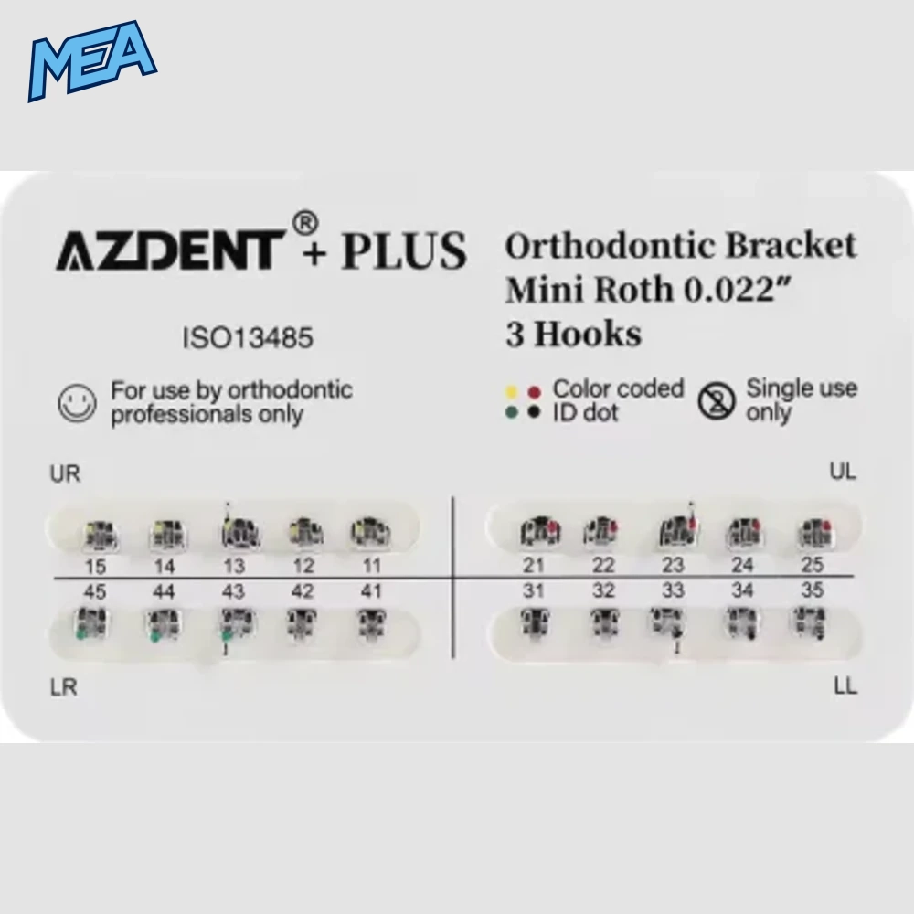 50 Packs Azdent PLUS Dental Orthodontics Metal Brackets Braces Standard Mini Roth/MBT 022/018 Hooks 3/345 Ortho Tools Dentistry 6 50 Packs Azdent PLUS Dental Orthodontics Metal Brackets Braces Standard Mini Roth/MBT 022/018 Hooks 3/345 Ortho Tools De - view 4
