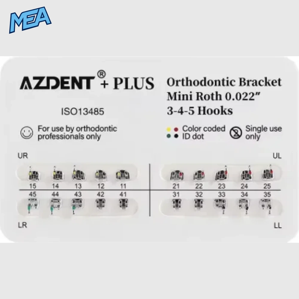 50 Packs Azdent PLUS Dental Orthodontics Metal Brackets Braces Standard Mini Roth/MBT 022/018 Hooks 3/345 Ortho Tools Dentistry 8 50 Packs Azdent PLUS Dental Orthodontics Metal Brackets Braces Standard Mini Roth/MBT 022/018 Hooks 3/345 Ortho Tools De - view 5