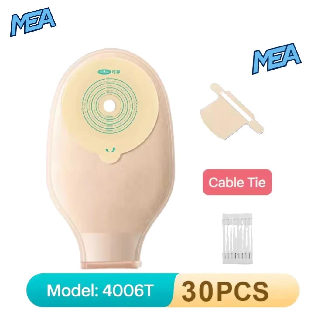 Cofoe 30pcs/lot Economical Drain Valve Colostomy Bags for Adults One-piece System Medical Ostomy Pouch with Clip Closure 450ml 4 Cofoe 30pcs/lot Economical Drain Valve Colostomy Bags for Adults One-piece System Medical Ostomy Pouch with Clip Closure - view 3