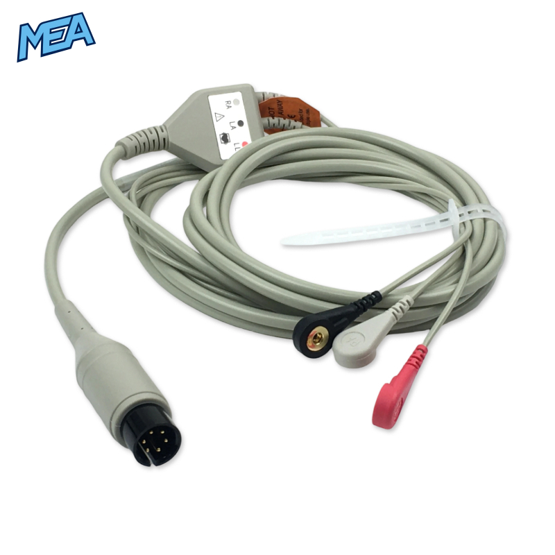 3-lead ECG Cable for Sunray P9001-00478 Reusable 1 3-lead ECG Cable for Sunray P9001-00478 Reusable