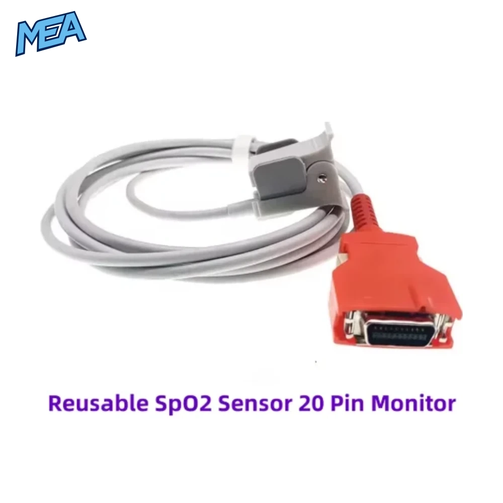 SpO2 Sensor Reusable Red 20 Pin for MASIMO LNC 10 Adult Pediatric Neonates Sizes SAO2 Probe LNCS RAD5 RAD6 RAD7 RAD8 BLT Q3 6 SpO2 Sensor Reusable Red 20 Pin for MASIMO LNC 10 Adult Pediatric Neonates Sizes SAO2 Probe LNCS RAD5 RAD6 RAD7 RAD8 BLT - view 4
