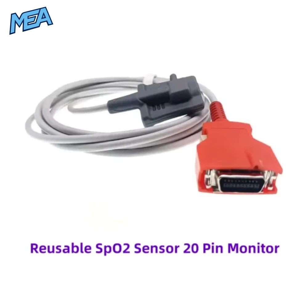 SpO2 Sensor Reusable Red 20 Pin for MASIMO LNC 10 Adult Pediatric Neonates Sizes SAO2 Probe LNCS RAD5 RAD6 RAD7 RAD8 BLT Q3 2 SpO2 Sensor Reusable Red 20 Pin for MASIMO LNC 10 Adult Pediatric Neonates Sizes SAO2 Probe LNCS RAD5 RAD6 RAD7 RAD8 BLT - view 2