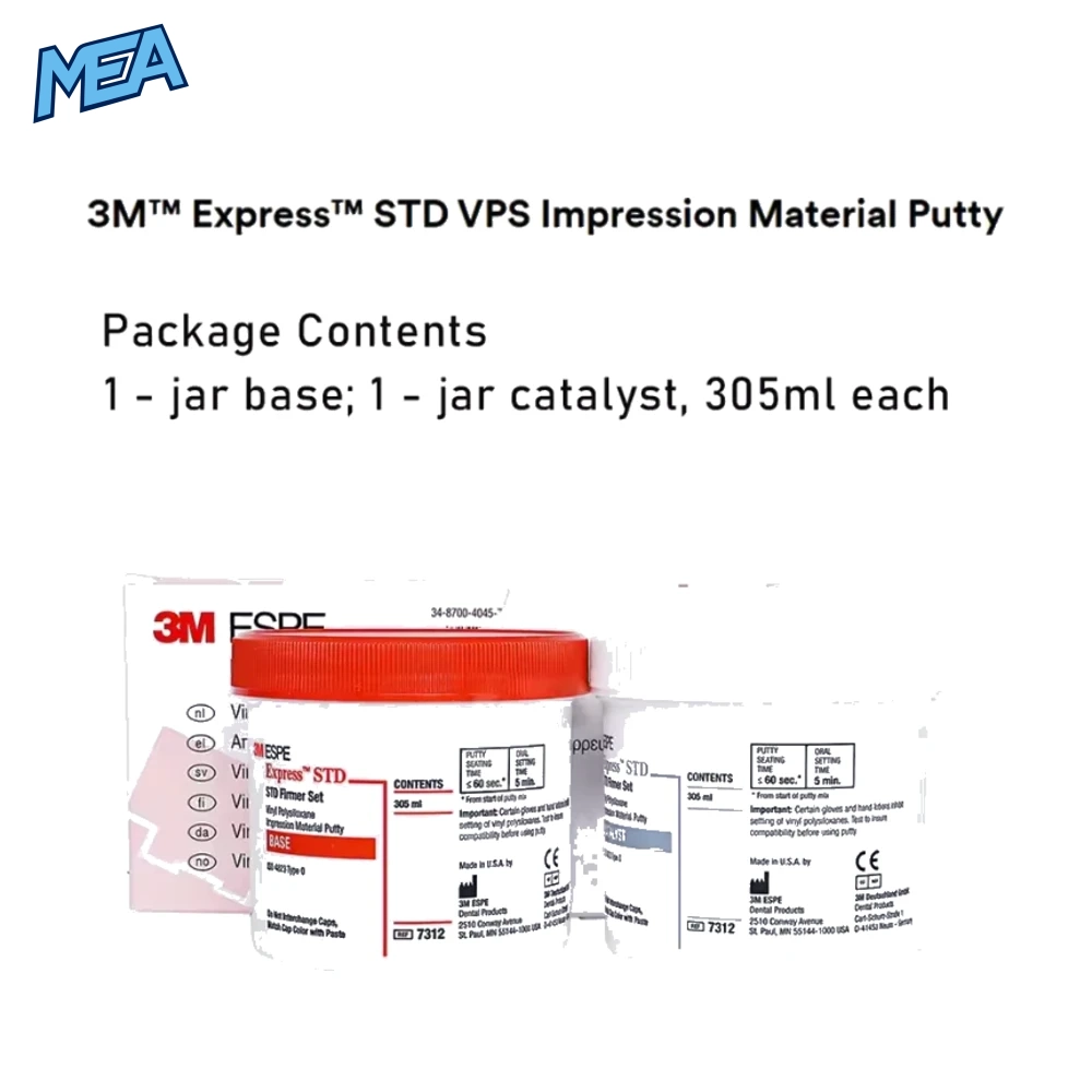 3M Express STD VPS Impression Material Putty 7312 Heavy Light Body Imprint II Garant 9378 Silicone Vinyl Dental Supplies Product 4 3M Express STD VPS Impression Material Putty 7312 Heavy Light Body Imprint II Garant 9378 Silicone Vinyl Dental Supplies - view 3
