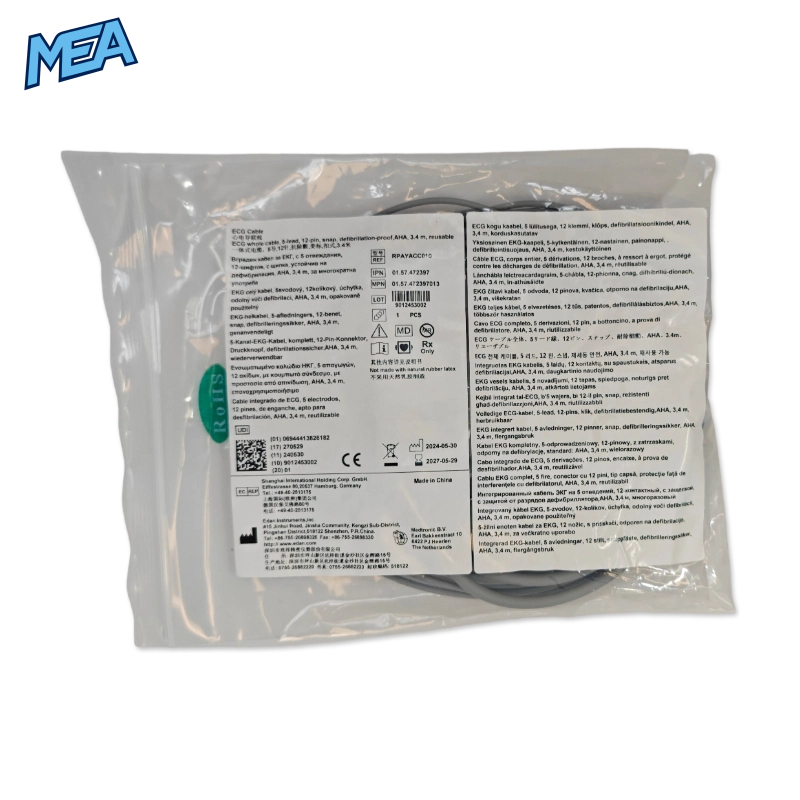 5-lead ECG Cable with Snap end AHA for Edan RPAYACC010 3.4 m, Reusable 4 5-lead ECG Cable with Snap end AHA for Edan RPAYACC010 3.4 m, Reusable - Image 3
