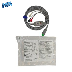 3-lead ECG Cable with Snap end AHA for Edan RPAYACC029 3.4 m, Reusable