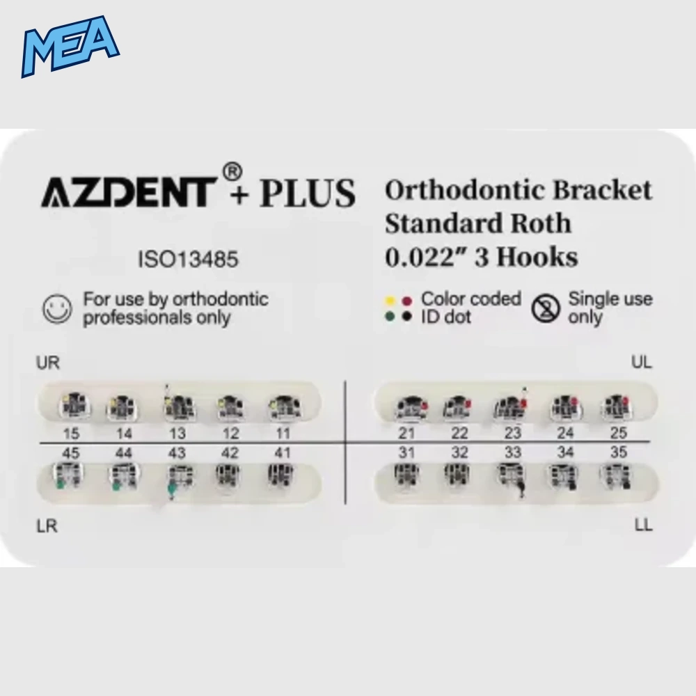 50 Packs Azdent PLUS Dental Orthodontics Metal Brackets Braces Standard Mini Roth/MBT 022/018 Hooks 3/345 Ortho Tools Dentistry 26 50 Packs Azdent PLUS Dental Orthodontics Metal Brackets Braces Standard Mini Roth/MBT 022/018 Hooks 3/345 Ortho Tools De - view 14