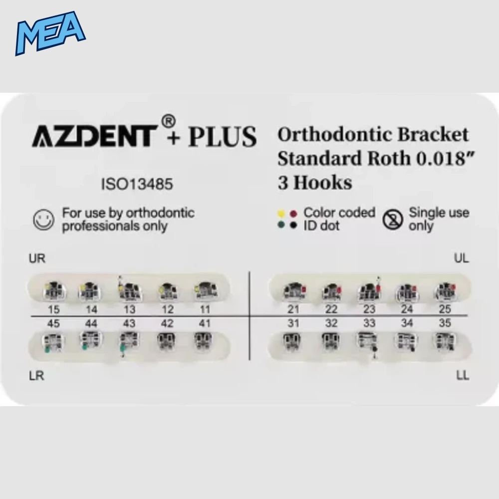 50 Packs Azdent PLUS Dental Orthodontics Metal Brackets Braces Standard Mini Roth/MBT 022/018 Hooks 3/345 Ortho Tools Dentistry 24 50 Packs Azdent PLUS Dental Orthodontics Metal Brackets Braces Standard Mini Roth/MBT 022/018 Hooks 3/345 Ortho Tools De - view 13