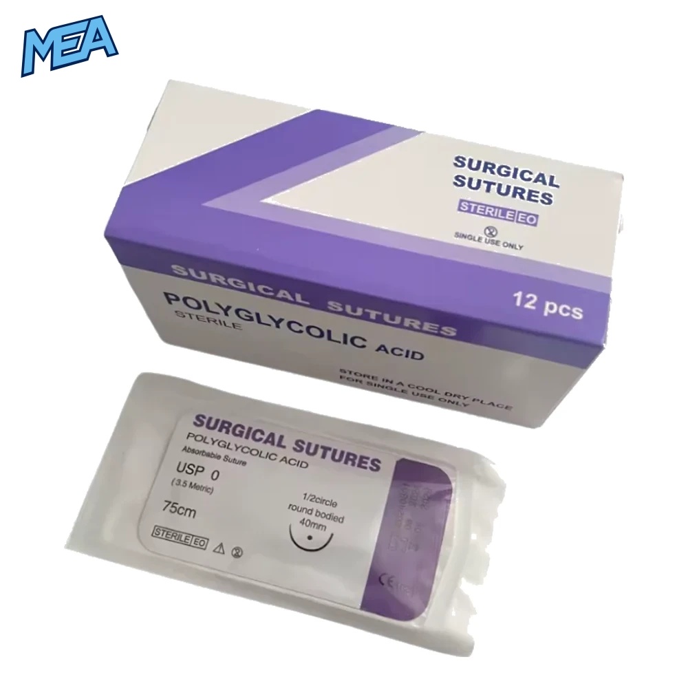 Absorbable PGA Veterinary Surgical Suture with Needle Sterile Polyglycolic Acid Sutures For Cat, Dog & Small Animal Surgery (No Removal Required) 1 Absorbable PGA veterinary surgical suture with needle for cat dog and small animal surgery sterile polyglycolic acid sutures 90cm 12pcs pack