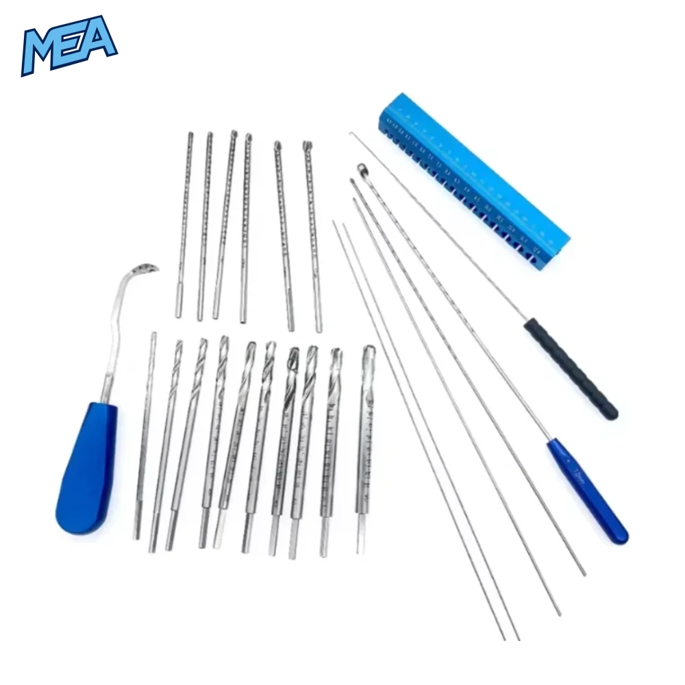ACL/PCL Orthopedic ACL Kit Arthroscopy Instruments Reconstruction Knee Pet Surgical Instruments 4 Cannulated drill bits for tibia and femur used in ACL PCL knee reconstruction surgery
