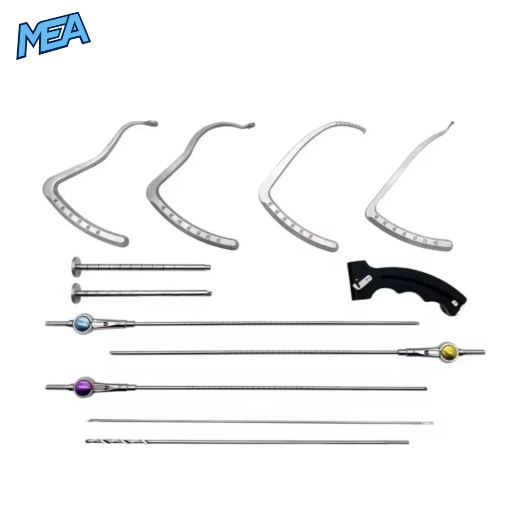 Orthopedic Instruments Set All In Cruciate Ligament Reconstruction Instrument Set 2 Individual ACL PCL localizers, drill sleeves, and guide wires from cruciate ligament reconstruction instrument set