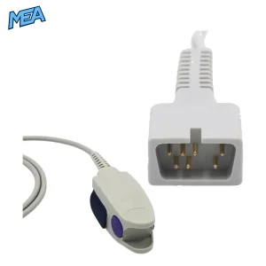 Adult Nellcor compatible SpO2 sensor probe with 7-pin D-Sub connector and gray TPU cable