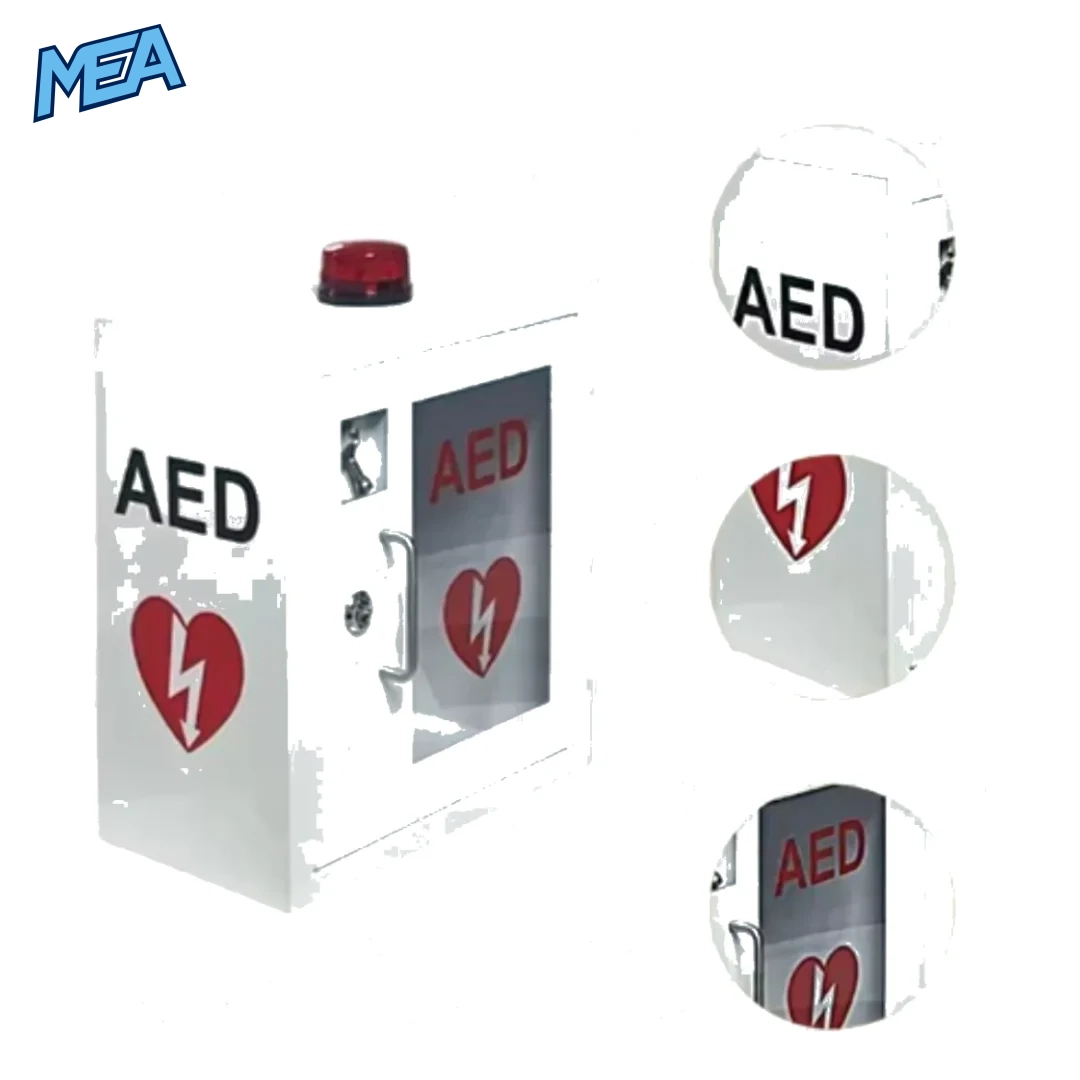 First aid AED cabinet with alarm and easy installation for office or gym