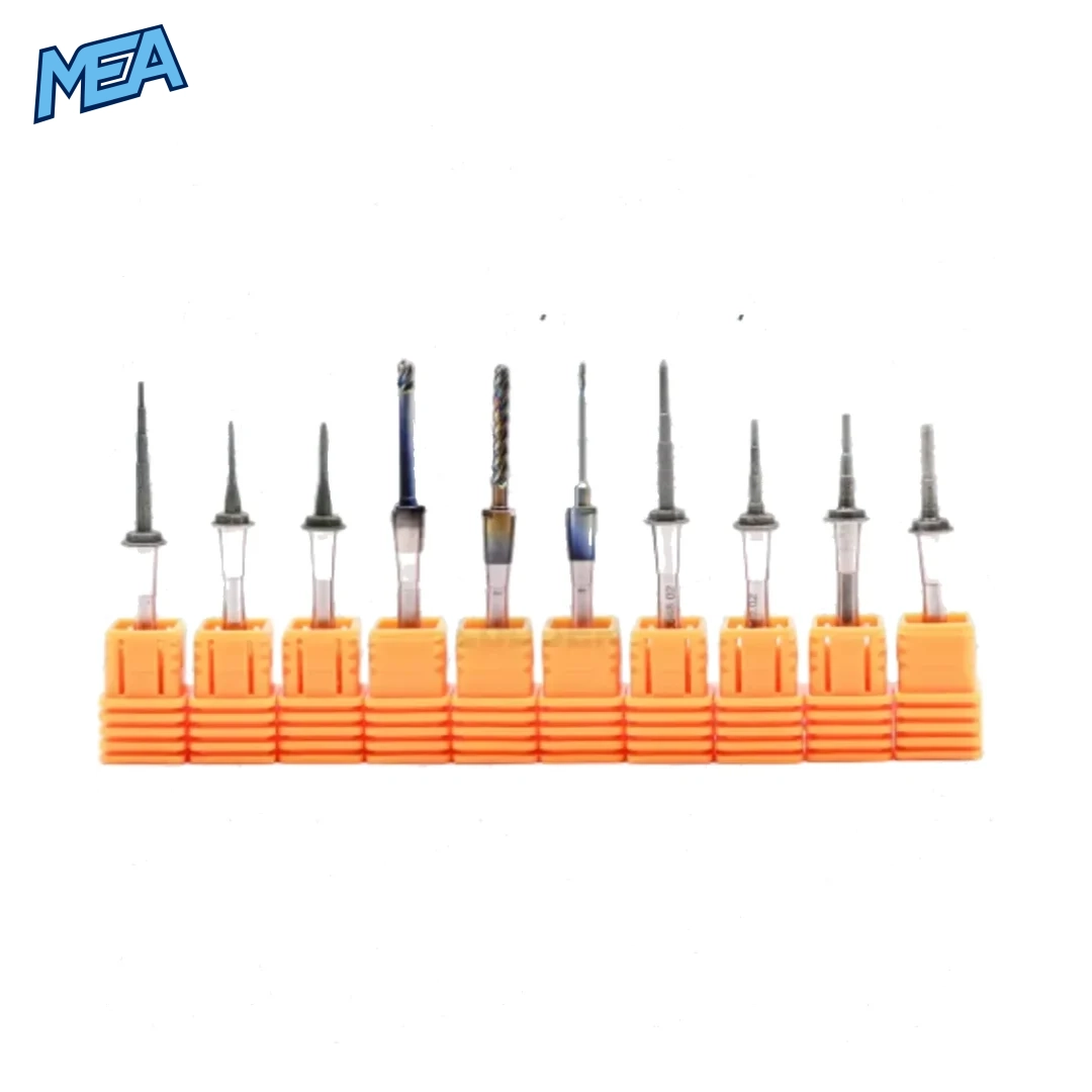 All-in-One 10pcs Sirona CEREC MCXL milling burs set for lithium disilicate, zirconia, and PMMA CAD CAM