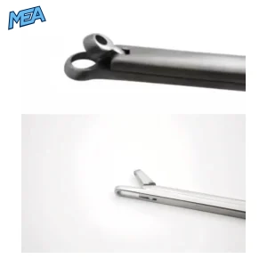 Close-up of vocal cord polyp forceps jaw tip open and closed position for animal laryngeal tissue grasping