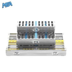 Dental Autoclavable Sterilization Box Autoclavable 135°C Stainless Steel Tray for Dental Instruments